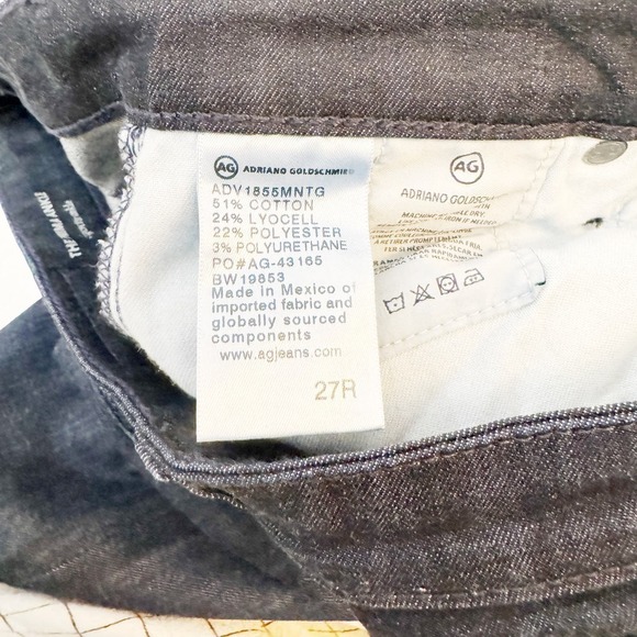 AG The Prima Cigarette Ankle Dark Wash Denim Skinny Jeans Size 27 MINT - Picture 3 of 7